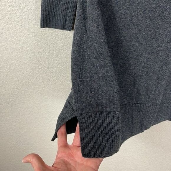 Jeanne Pierre Zip Cowl Neck Tunic Sweater Gray Front Pockets Sz S - Picture 6 of 11